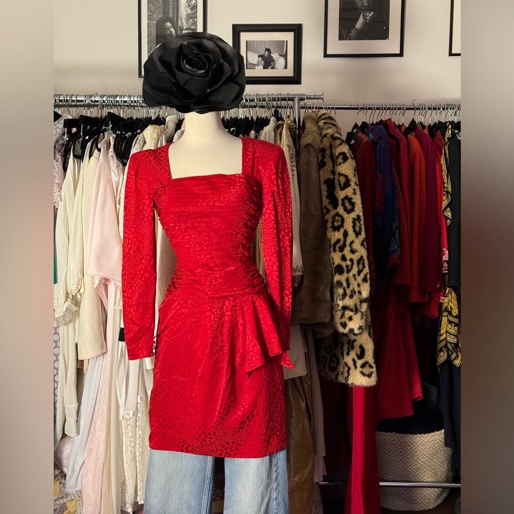 Vintage Gillian Red Silk Dress